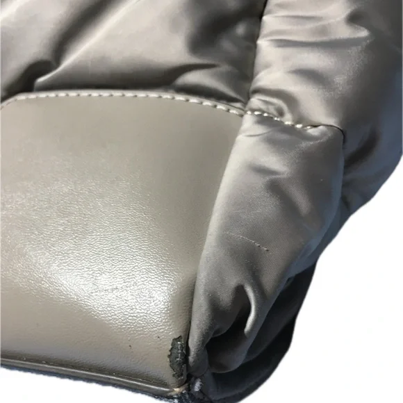 Tory Burch Nylon Ella Puffer Tote Handbag Taupe Gray - Picture 6 of 16